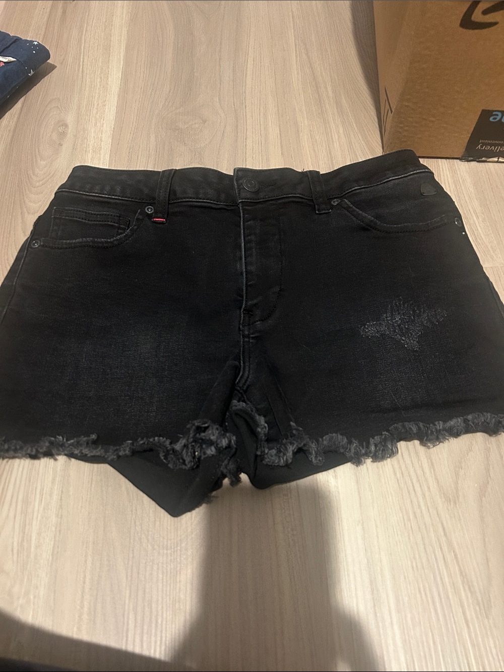 Idyllwind Black Frayed Hem Denim Cutoff Shorts